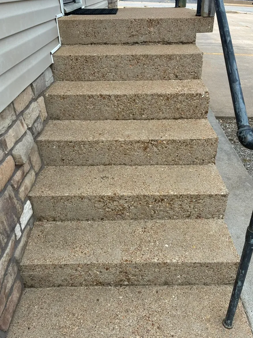The same concrete steps after washing